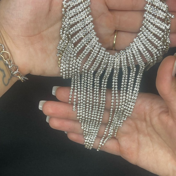 INC Elegant Silver Fringe Necklace - Picture 1 of 4
